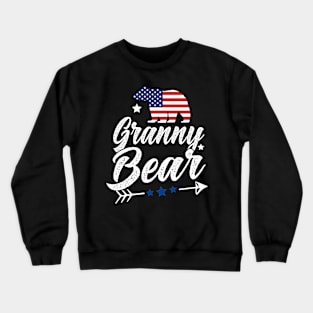 Granny Bear Patriotic Flag Matching 4th Of July Crewneck Sweatshirt